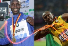 Wilson Kipsang and Usain Bolt record holders for Marathon and 100 m