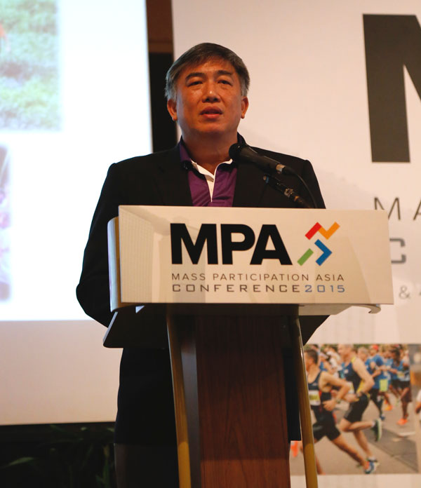 LimTeckYin,CEOofSportSingapore,kicksofftheMassParticipation Asia Conference 2015. The two-day conference, happening on 3 and 4 December at the Conrad Centennial Singapore, features mass participation industry experts from the region and beyond.