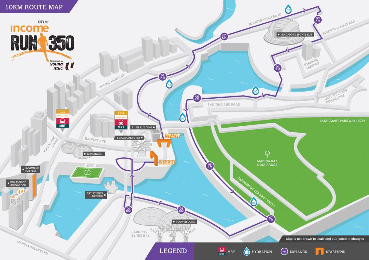 The 10km Route. Credit to Run350's Facebook Page.
