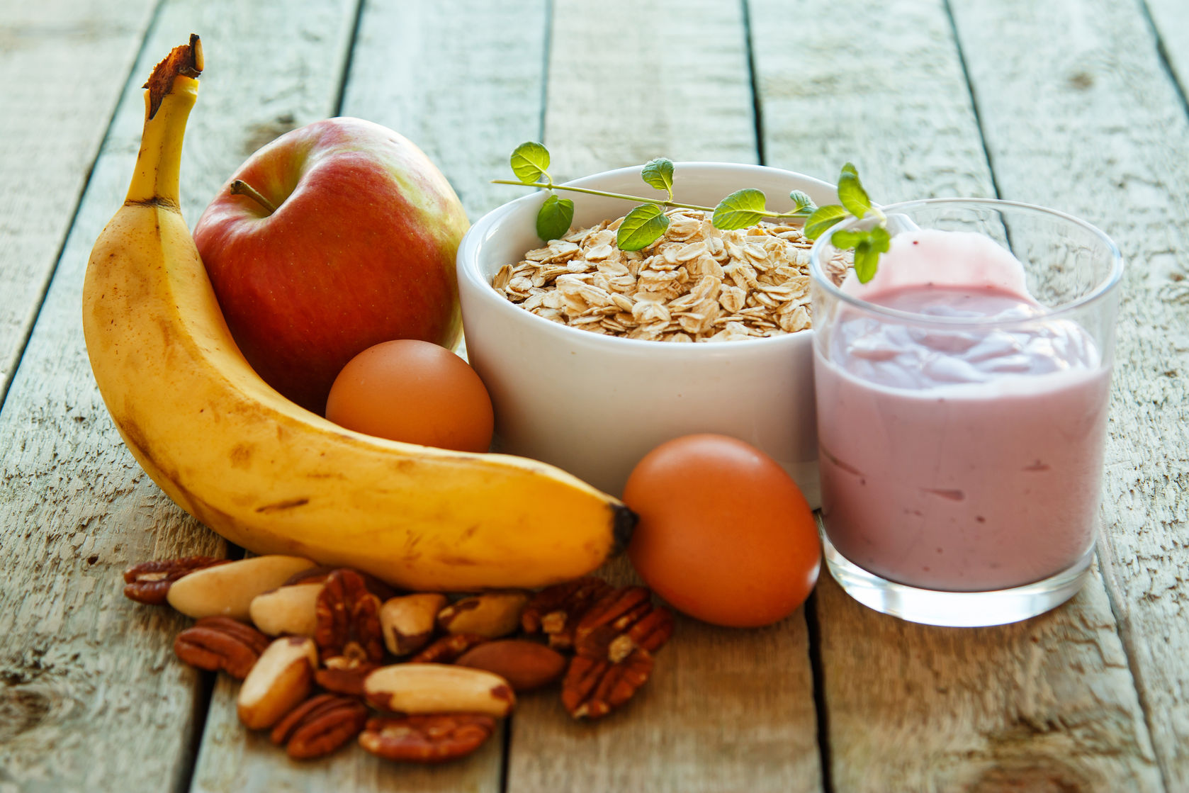 Healthy breakfast on the kitchen table