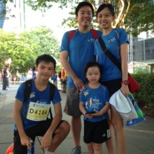 Looking forward to the 3.5kkm Family Walk: Javier, Janize, Wei Xuan & Kenneth
