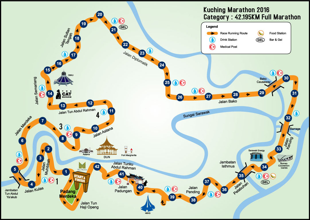 kuchingmarathon2016map