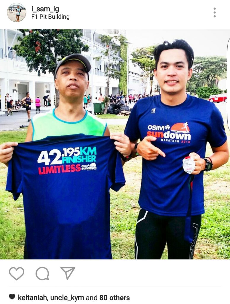 With my other kuya Noel who is still running in his 50s. I remember he finished earlier than me by a few minutes.