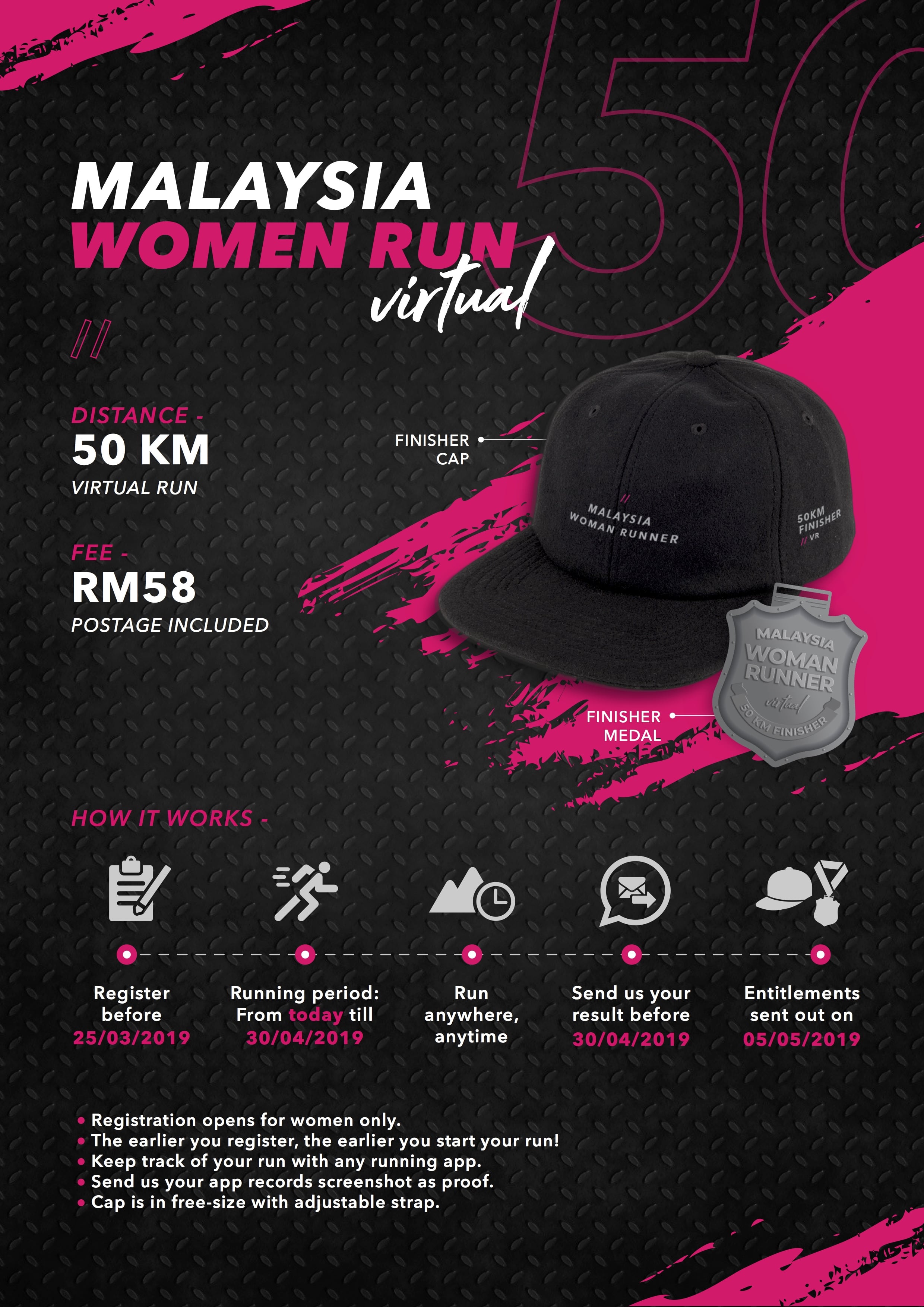 Malaysia Women Virtual Run 2019 | JustRunLah!