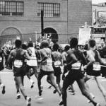 running marathon black and white