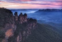 The Three Sisters rock formation at Blue Mountains, New South Wales, Australia. Image: Terry Tan