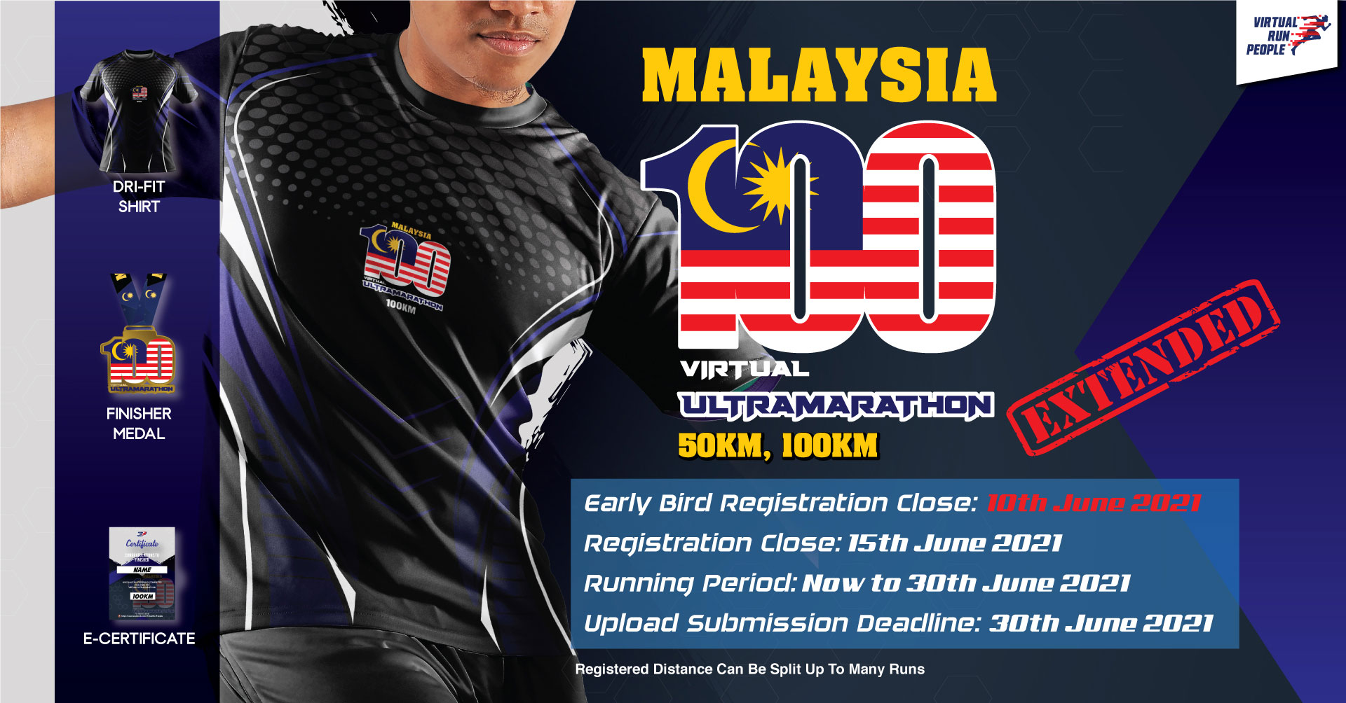 Logo of Malaysia 100 Virtual UltraMarathon 2021