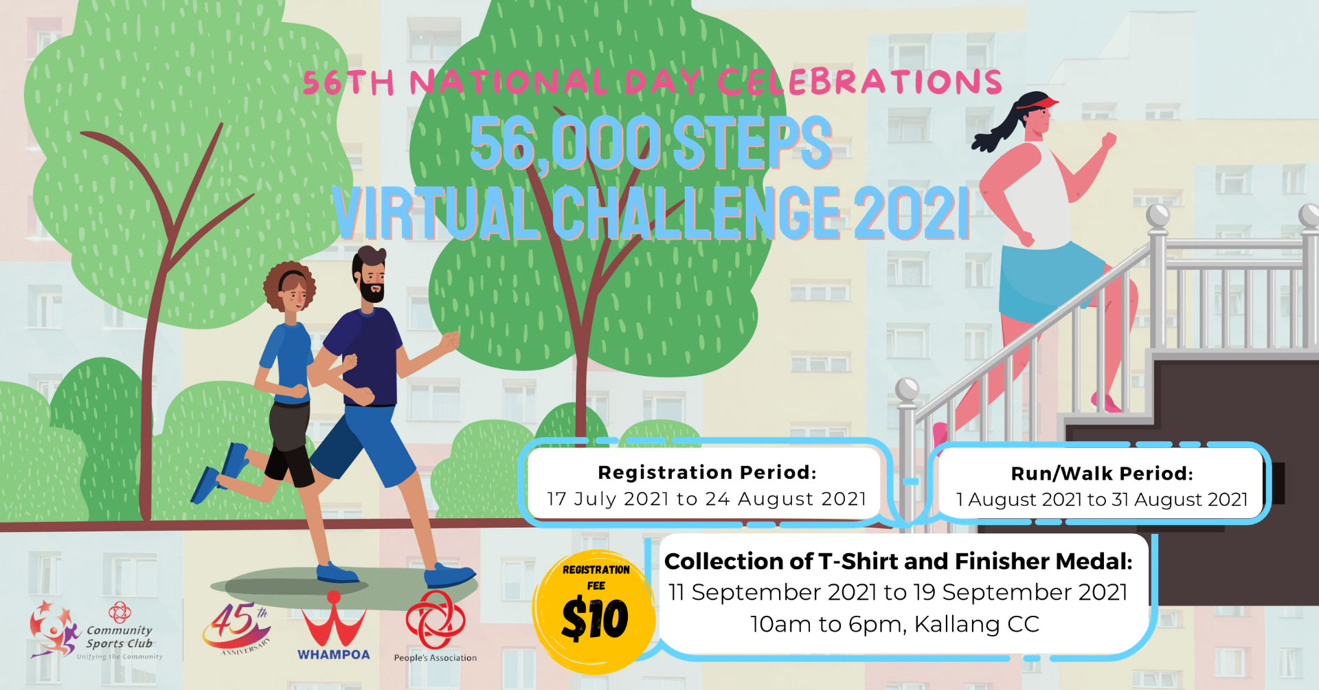 Logo of 56,000 Steps Virtual Challenge 2021