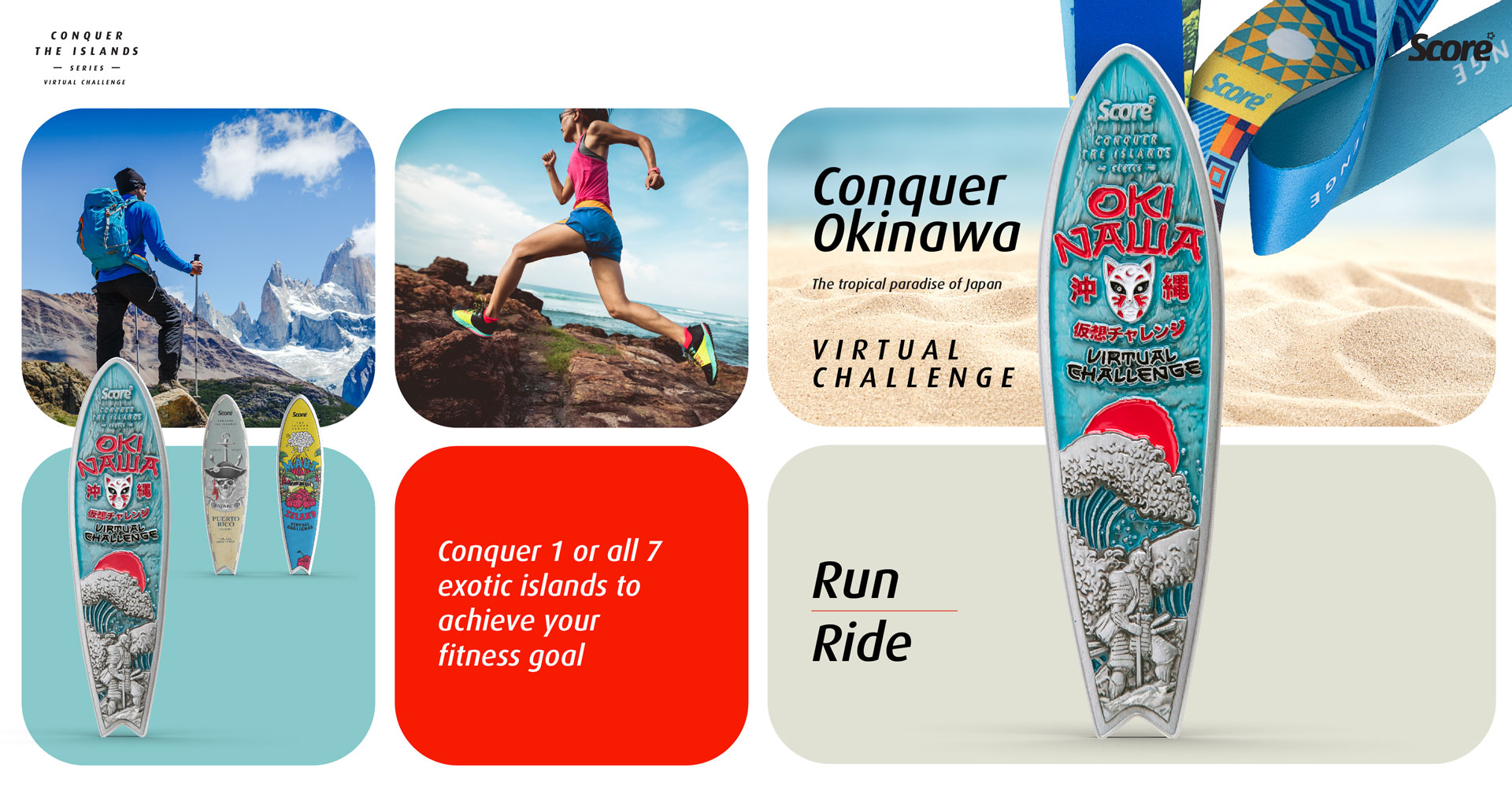 Logo of Conquer Okinawa Virtual Challenge – Run / Ride 2022