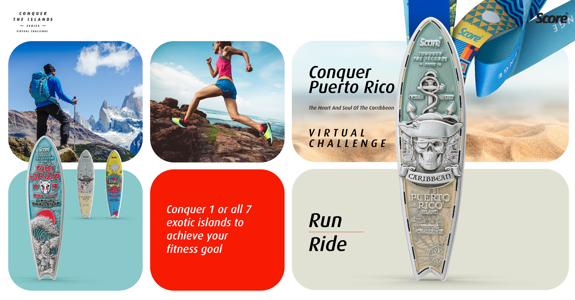 Logo of Conquer Puerto Rico Virtual Challenge – Run / Ride 2022