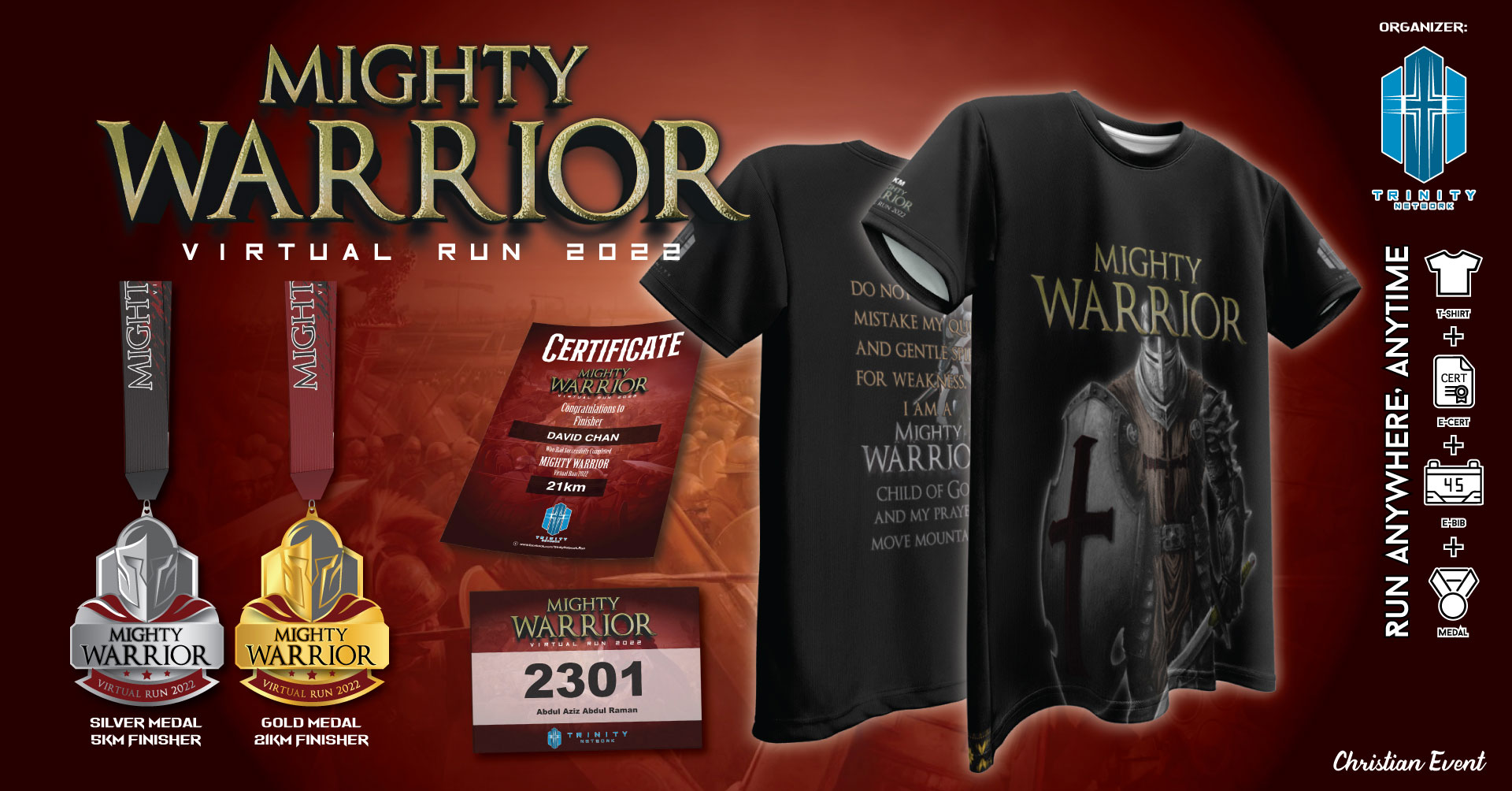Logo of Mighty Warrior Virtual Run 2022