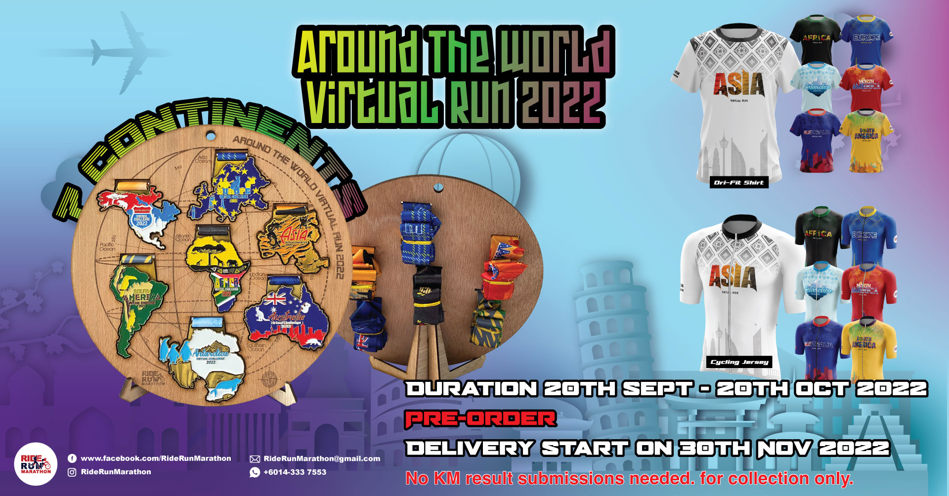 Logo of Around The World Virtual Challenge Medal Plaque & Medals Collection 2022