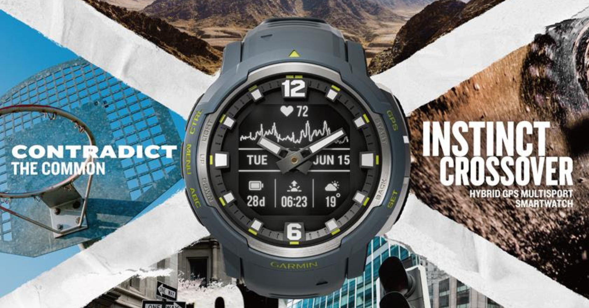 Garmin Instinct Crossover Solar - Tactical Edition, Rugged Hybrid  Smartwatch with Solar, Tactical-Specific Features, Analog Hands and Digital  Display, Black 