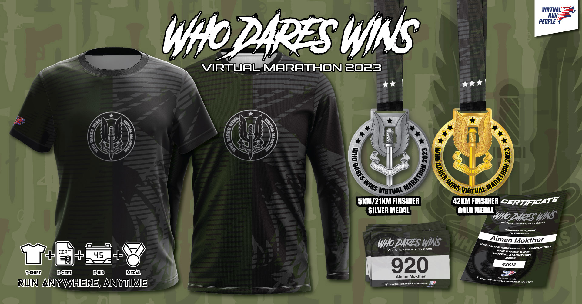 Logo of Who Dares Wins Virtual Marathon 2023