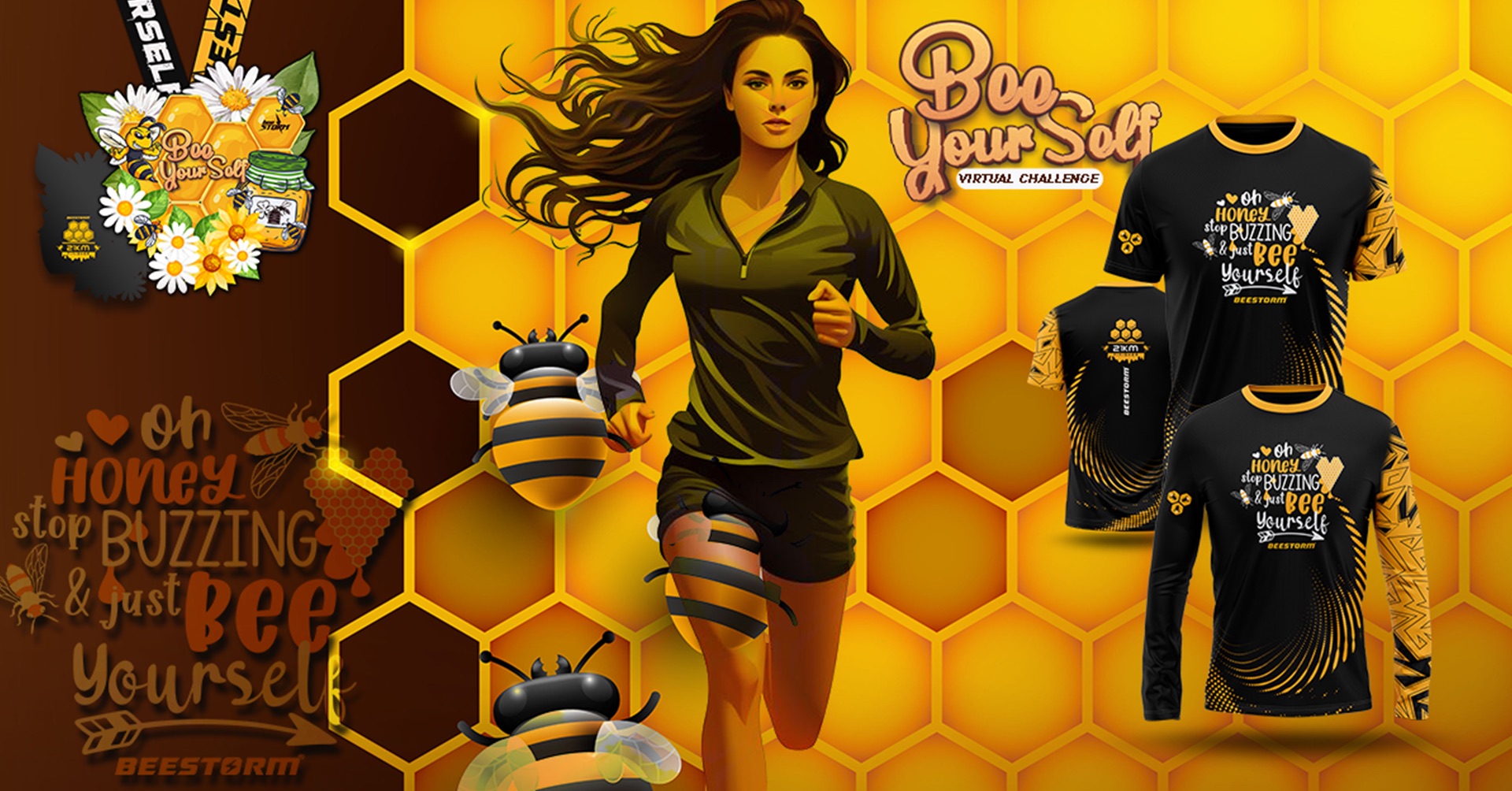 Logo of Bee Yourself Virtual Challenge 2026 – 21KM