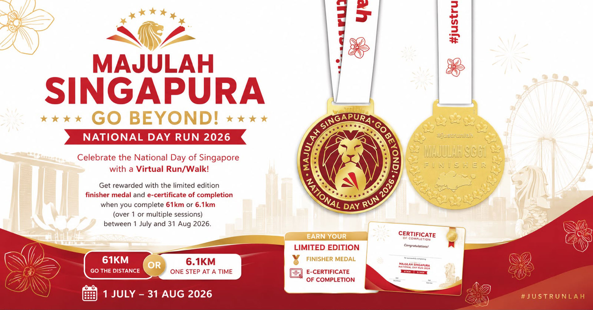 Logo of Majulah SG61 Virtual Run/Walk 2026