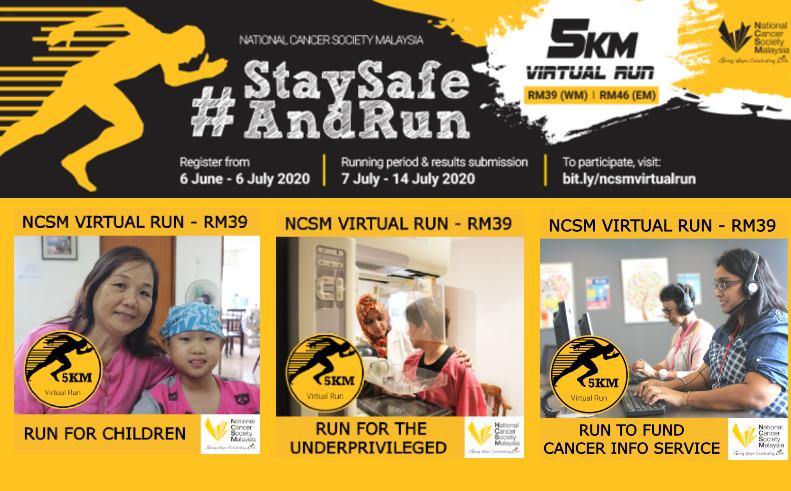 Logo of National Cancer Society Malaysia #StaySafeAndRun Virtual Run (5km)