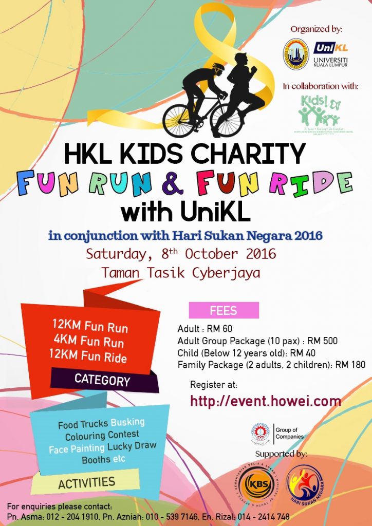 HKL Kids Charity Fun Run and Fun Ride with UniKL 2016